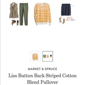 Stitchfix Market and Spruce mustard stripe sweater